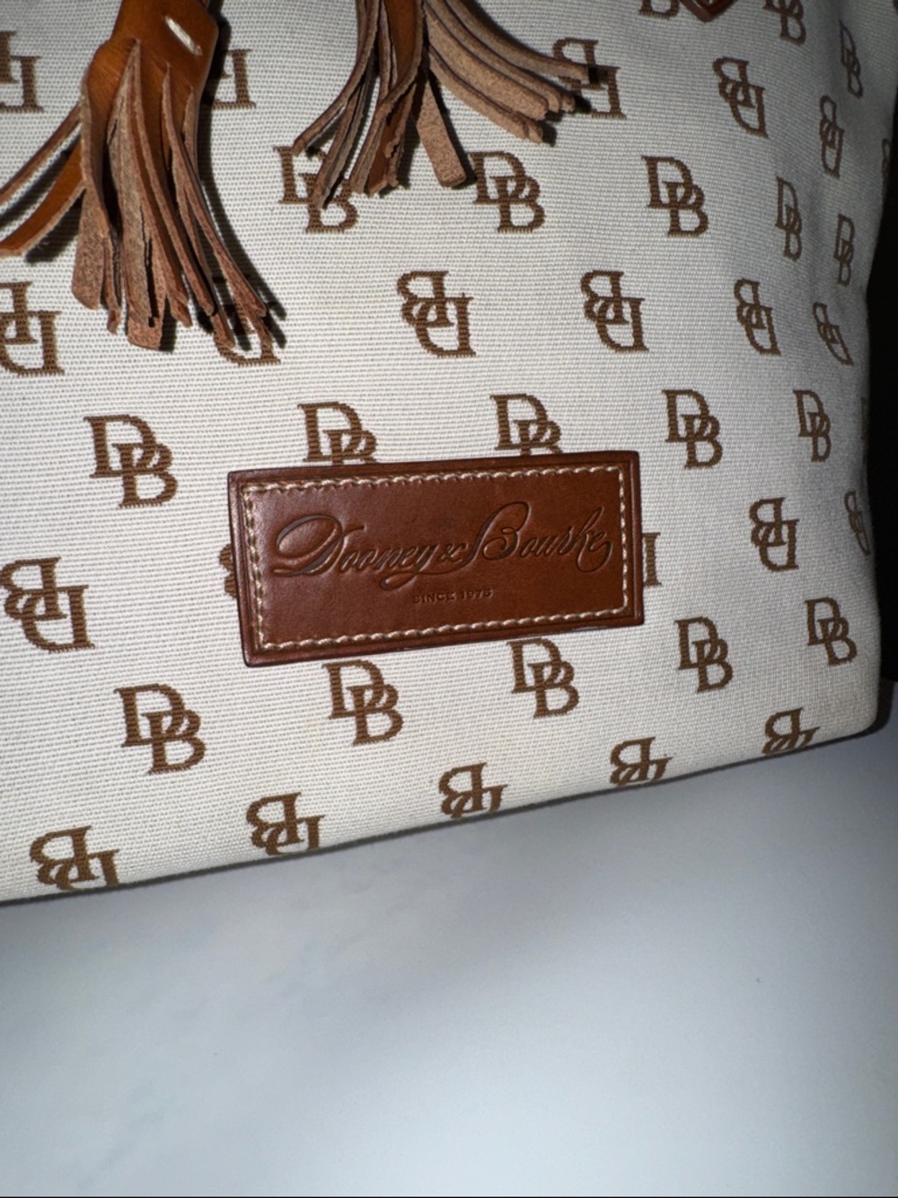 Dooney & Bourke Jenna Monogram Signature Tote Bucket Bag - Picture 2 of 15